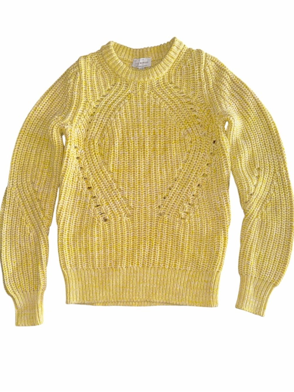 Yellow Crewneck Chunky Knit Sweater - Picture 6 of 8